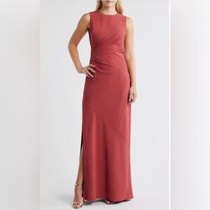 AMSALE Rust Maxi Dress